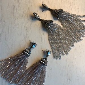 Set of Bauble Bar Crystal Tassel Earrings
